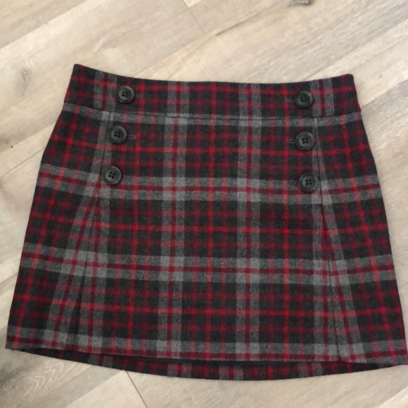 Plaid Button Mini Skirt - Picture 1 of 2